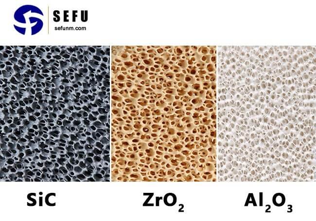 types of ceramic foam filters